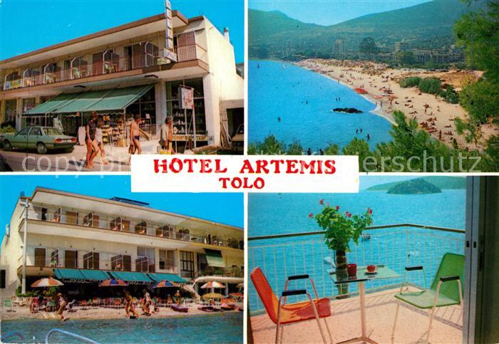 Tolo Tolon Hotel Artemis Strand Terrasse