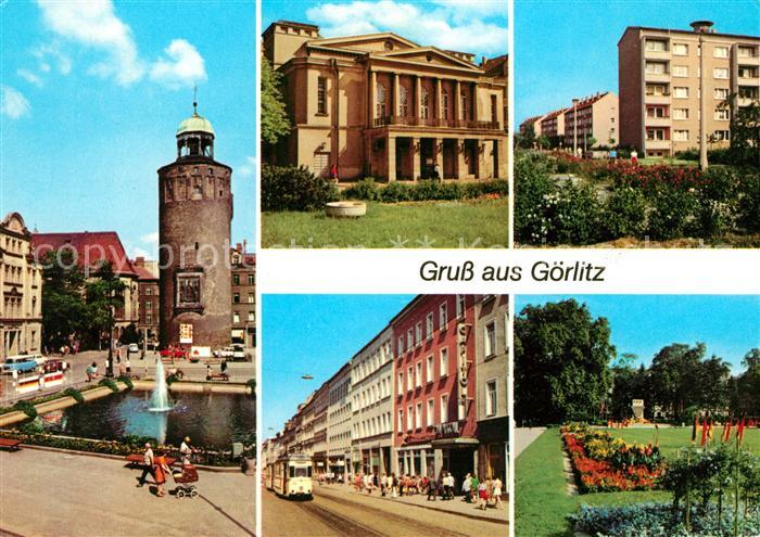Goerlitz Sachsen Marienplatz Frauenturm Gerhart Hauptmann Theater Neubaugebiet W