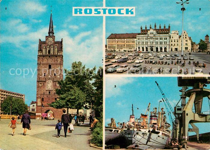 ROSTOCK CITY Kroepeliner Tor Rathaus ueberseehafen