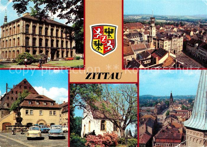 Zittau Landwirtschaftsschule Rathaus Samariterinnenbrunnen Frauenkirche Turm der