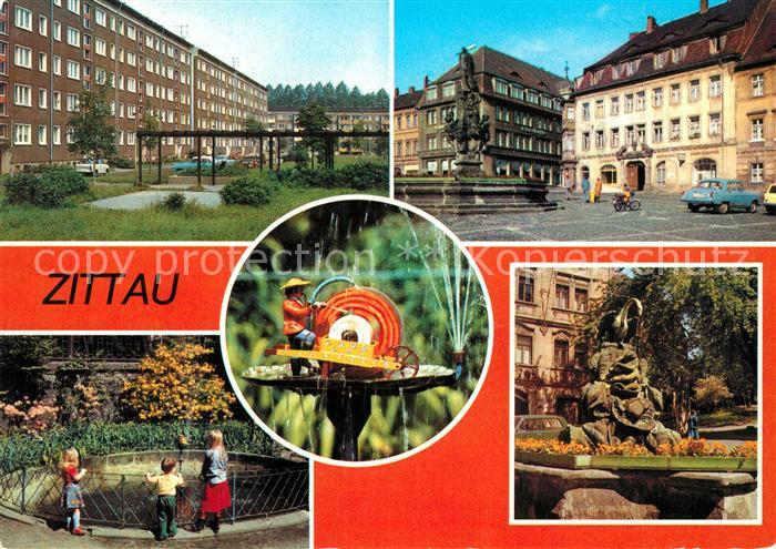 Zittau Neubaugebiet Nord Herkulesbrunnen Schleifermaennel Schleifermaennelbrunne