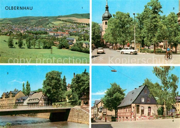 Olbernhau Erzgebirge Panorama Ernst Thaelmann Platz Kegelbruecke Gruenthaler Str