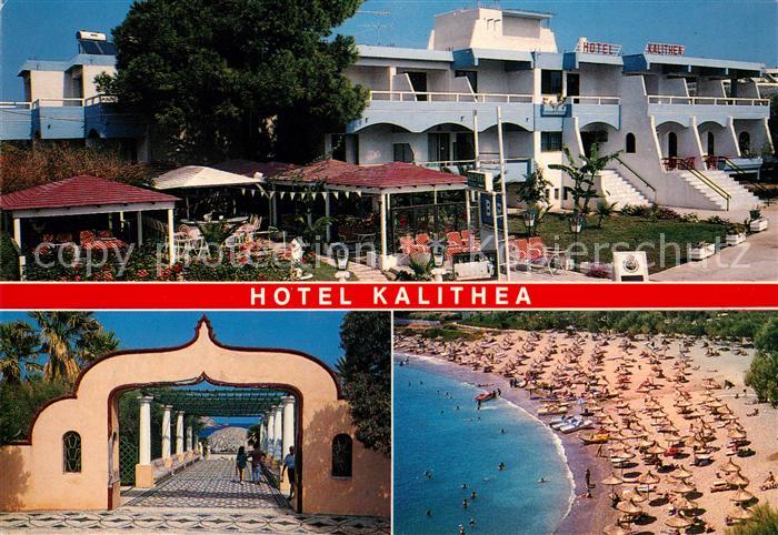 Rhodos Rhodes aegaeis Hotel Kalithea Eingang Strandpartie