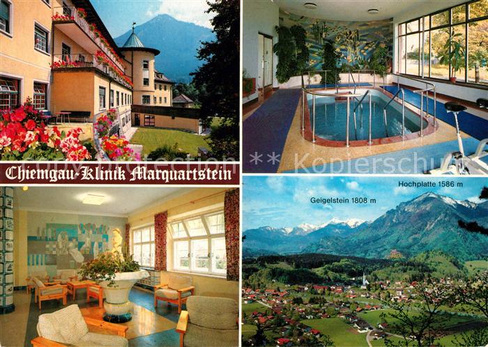 Marquartstein Chiemgau Klinik Wassertreten Foyer Panorama mit Hochplatte und Gei