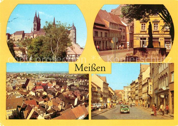 Meissen Elbe Sachsen Dom Albrechtsburg Rathenauplatz Stadtblick Strasse der Befr