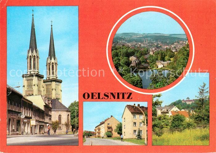 Oelsnitz Vogtland Adorfer Strasse Panorama Strasse des Friedens Schloss Voigtsbe