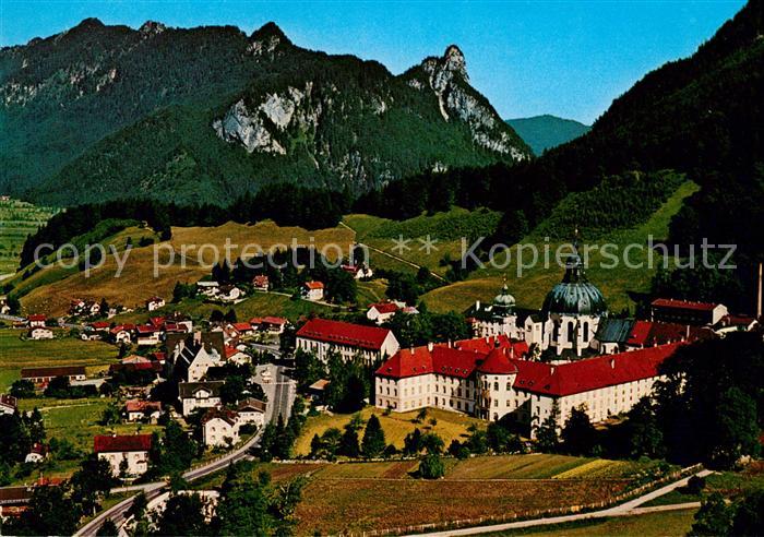 Ettal Benediktinerkloster Ettal mit Ammergauer Alpen