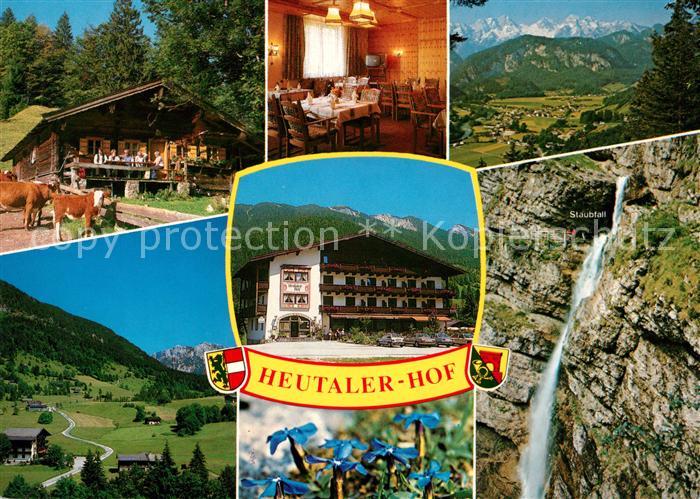Heutal Unken Gasthof Pension Heutaler Hof Gaststube Panorama Wasserfall