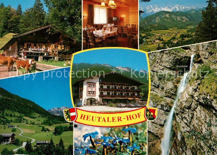 Heutal Unken Gasthof Pension Heutaler Hof Gaststube Panorama Wasserfall
