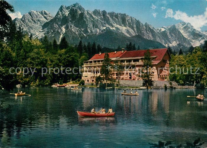 GARMISCH-PARTENKIRCHEN Bayern Hotel Badersee mit Zugspitzgruppe
