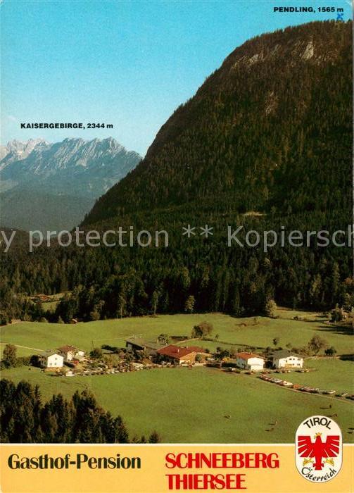 Thiersee Gasthof Pension Schneeberg mit Kaisergebirge und Pendling
