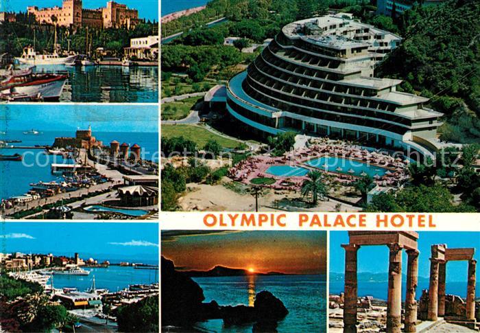 Rhodos Rhodes aegaeis Schloss Hafen Olympic Palace Hotel Tempelruine
