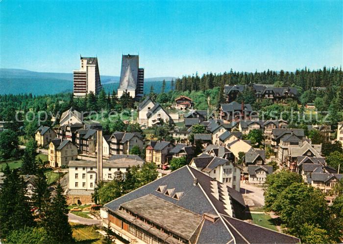 Oberhof Thueringen Stadtblick mit Interhotel Panorama
