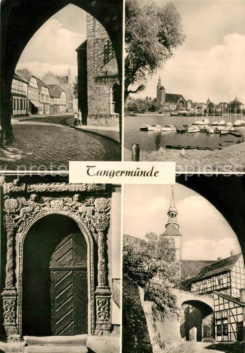 Tangermuende Leninstrasse Elbseite altes Portal Stephanskirche