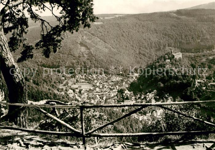 Schwarzburg Thueringer Wald Blick vom Trippstein