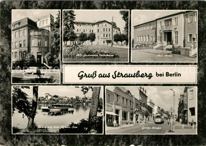 Strausberg Brandenburg HO Gaststaette Volkshaus HO Hotel Diesterweg Schule Faehr