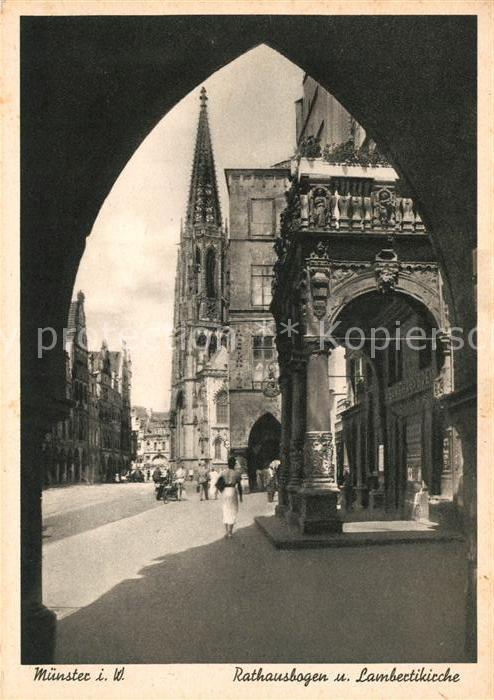 Muenster Westfalen Rathausbogen Lambertikirche