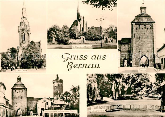 Bernau Berlin Georgen Hospital Kirche HO Gaststaette Schwanenteich Steintor