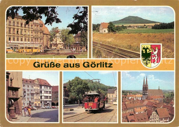 Goerlitz Sachsen Zierbrunnen Platz der Befreiung Landeskrone Altstadt Vogtshof