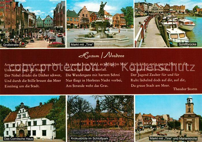 Husum Nordfriesland Grossstrasse Markt Tine Schiffbruecke Krokusbluete