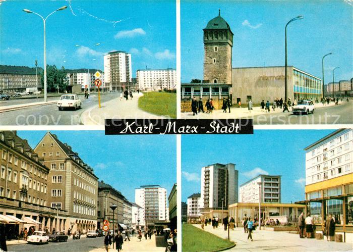 Karl-Marx-Stadt Ernst Thaelmann Strasse Roter Turm Innere Klosterstrasse