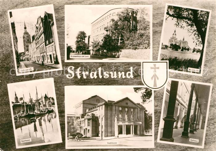 Stralsund Mecklenburg Vorpommern Rathaus Stadttheater Krankenhaus