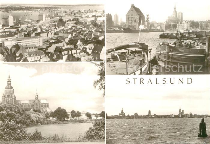 Stralsund Mecklenburg Vorpommern Panorama Marienkirche Hafen