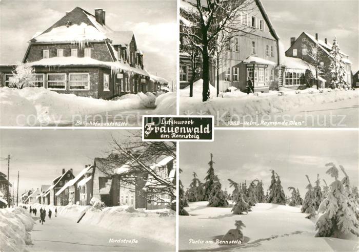 Frauenwald Thueringen Bahnhofsgaststaette FDGB Heim Raymonde Dien Winter