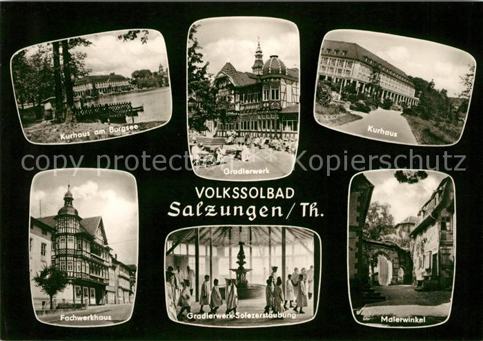 Salzungen Bad Kurhaus Burgsee Gradierwerk Fachwerkhaus Solezerstaeubung