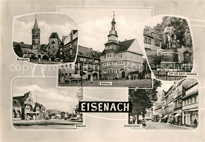 Eisenach Thueringen Rathaus Nicolaitor Bahnhof Johannisplatz Johann Sebastian Ba