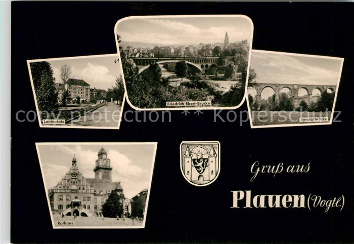 Plauen Vogtland Rathaus Leninplatz Friedrich Ebert Bruecke Syratalbruecke