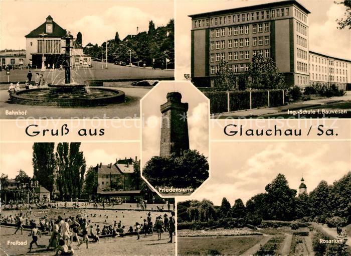 Glauchau Bahnhof Freibad Rosarium Ingenieurschule Bauwesen