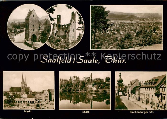 Saalfeld Saale Markt Saale Blankenburger Strasse Burgruine