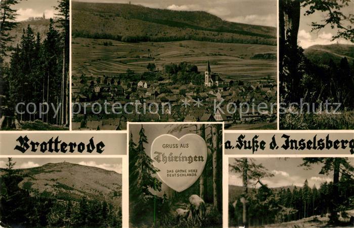 Brotterode Panorama und Teilansichten mit Inselsberg