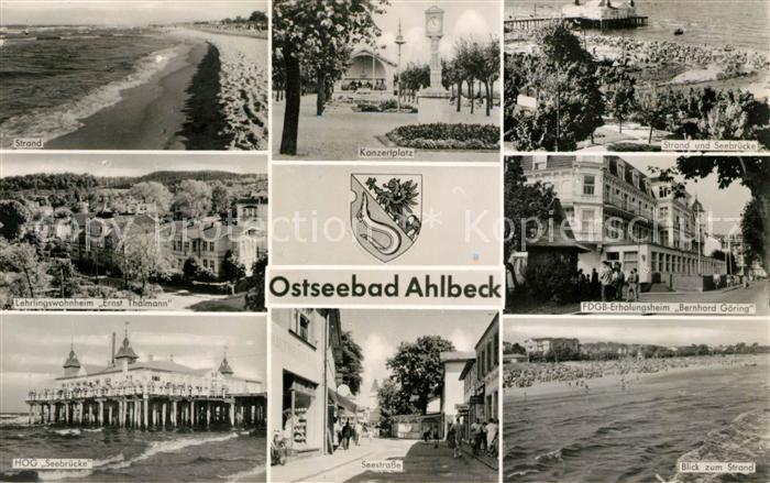 Ahlbeck Ostseebad Strand Konzertplatz Seebruecke Wohnheim Ernst Thaelmann FDGB E