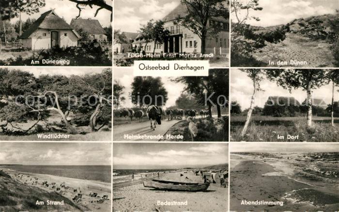 Dierhagen Ostseebad Duenenweg FDGB Erholungsheim Ernst Moritz Arndt Duenen Windf