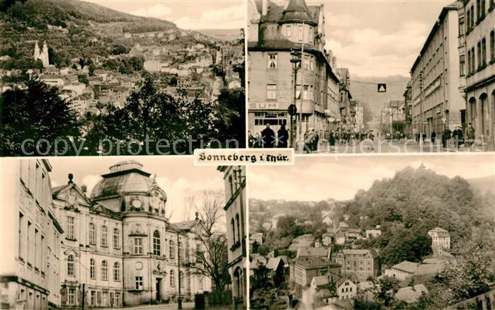 Sonneberg Thueringen Panorama Strassenpartie Ortsansichten