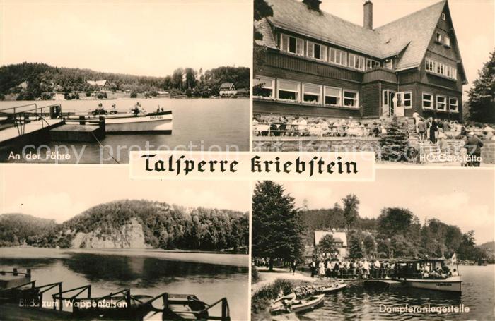 Talsperre Kriebstein Faehre HO Gaststaette Wappenfelsen Dampferanlegestelle