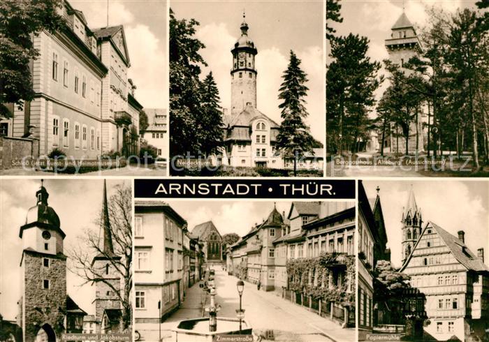 Arnstadt Ilm Schloss Neideckturm Berggasthaus Alteburg Riedturm und Jakobsturm Z