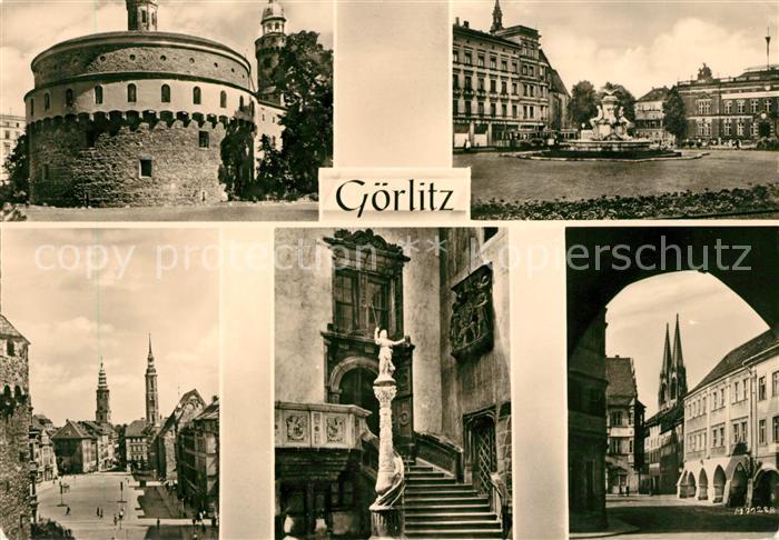 Goerlitz Sachsen Schloss Marktplatz Kirchen Treppe Tor