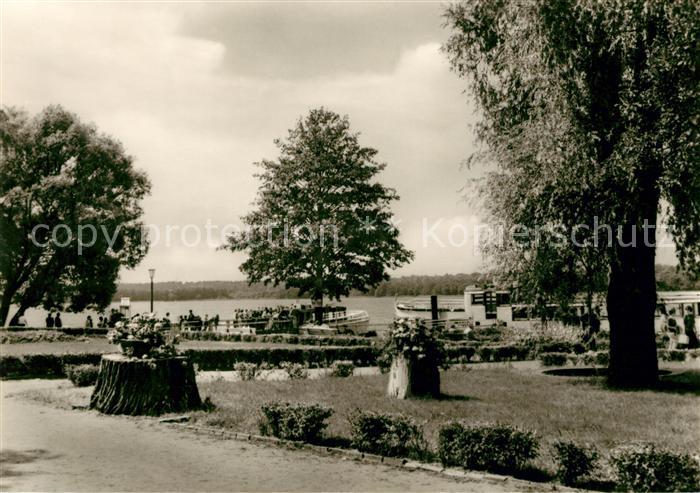Werbellinsee-Altenhof Kurpromenade mit Dampfer Anlegestellen