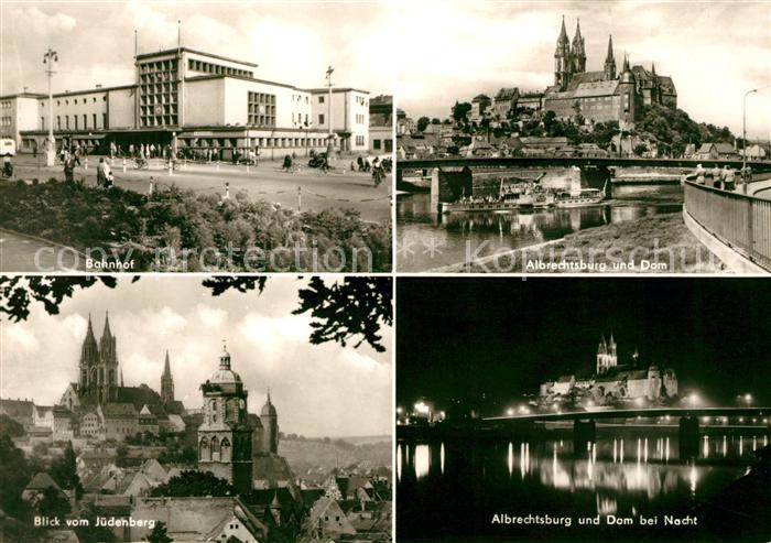 Meissen Elbe Sachsen Bahnhof Albrechtsburg und Dom Blick vom Juedenberg Albrecht