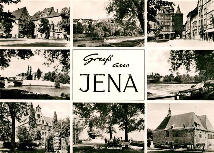 Jena Thueringen Marktplatz Saaleufer Johannistor Camsdorfer Bruecke Saalewehr Tb