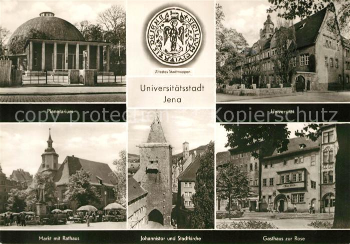 Jena Thueringen Planetarium Universitaet Markt Rathaus Johannistor Stadtkirche G