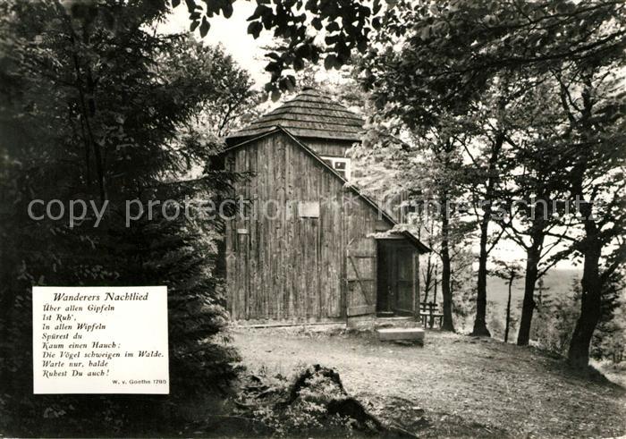 Ilmenau Thueringen Goethe Haeuschen auf dem Kickelhahn