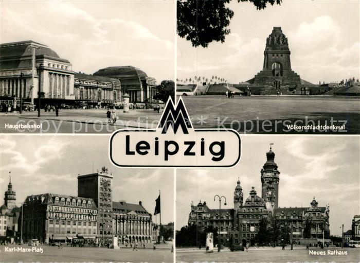LEIPZIG Sachsen Hauptbahnhof Voelkerschlachtdenkmal Karl Marx Platz Neues Rathau