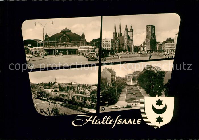 Halle Saale Hauptbahnhof Burg Giebichenstein Theater des Friedens Marktplatz