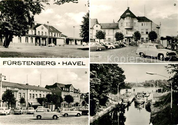 Fuerstenberg Havel Bahnhof Rathaus Marktplatz MS Zeuthen in der Schleuse