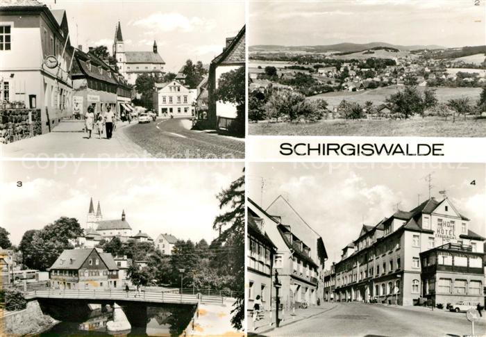 Schirgiswalde Thaelmann Strasse Panorama Teilansicht Obermarkt HO Hotel Erbgeric