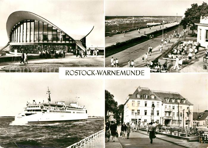 Rostock-Warnemuende Gaststaette Teepott Strandpromenade Faehrschiff Warnemuende